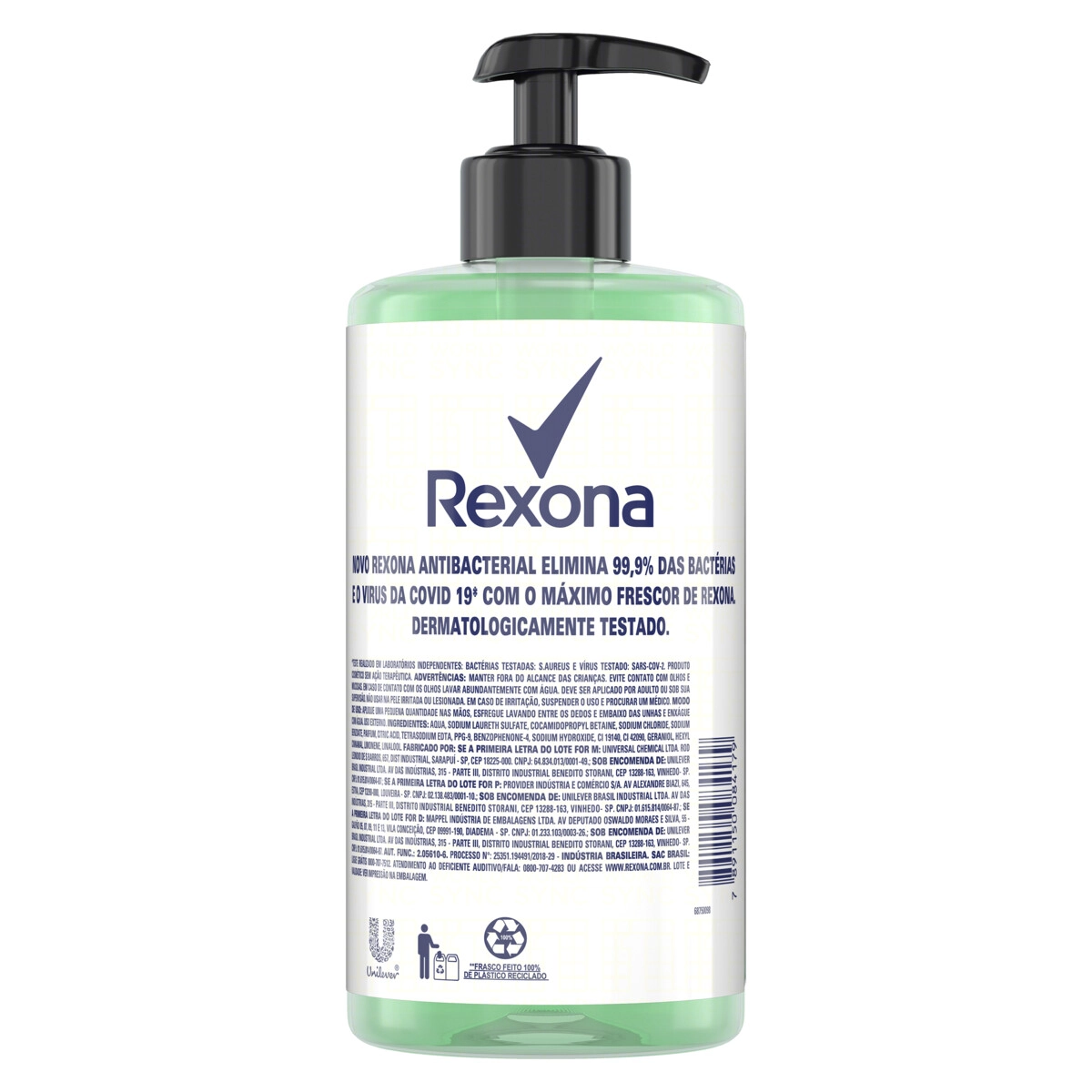Sabonete Líquido Antibacterial Para As Mãos Aloe Rexona Frasco 500ml