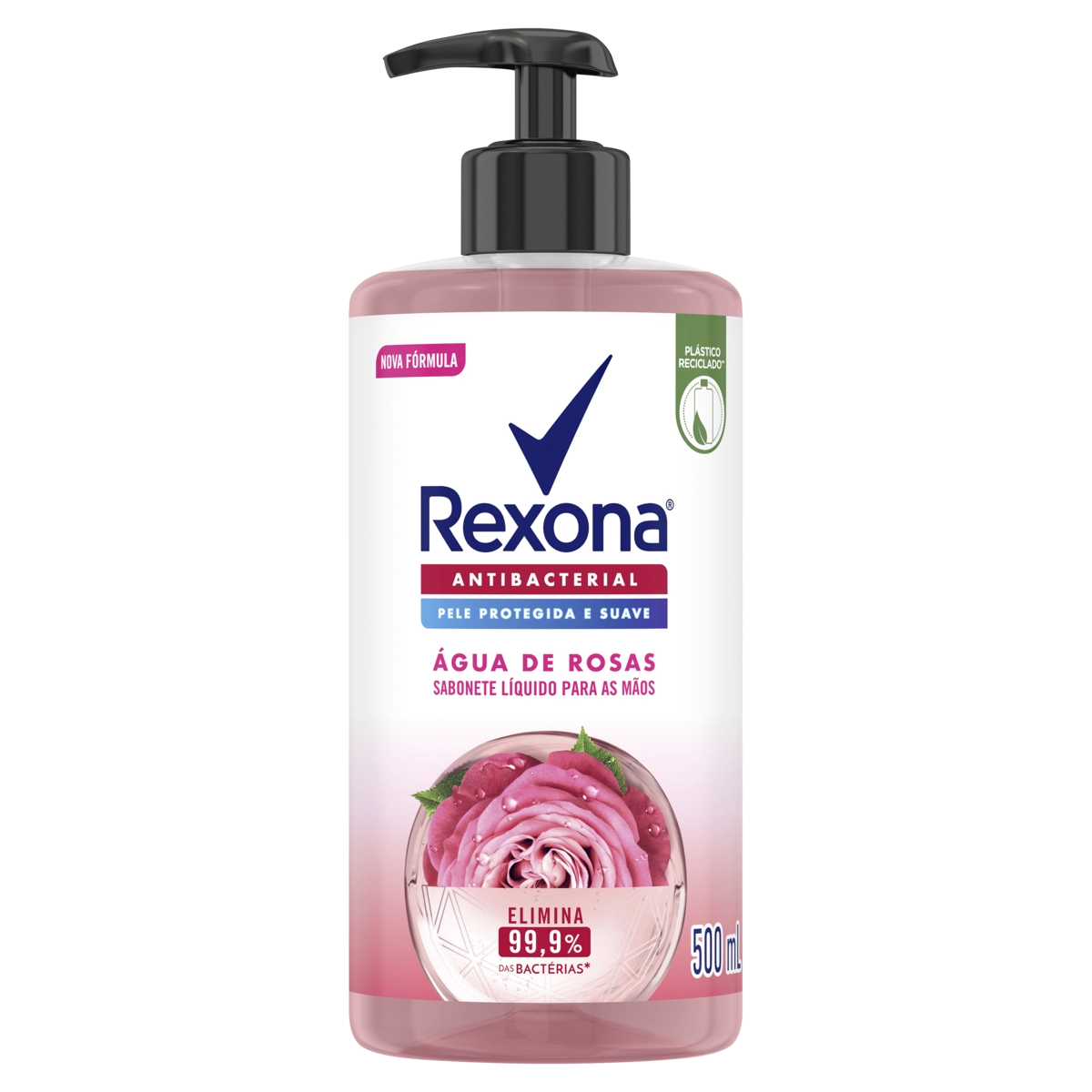 Sabonete Líquido Para As Mãos Antibacterial água De Rosas Rexona Frasco 500ml