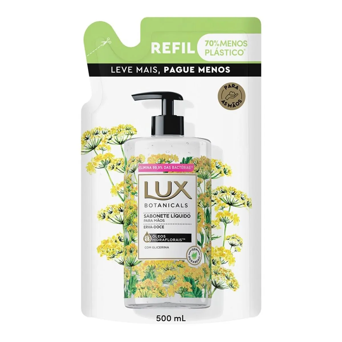 Sabonete Líquido para as Mãos Erva-Doce Lux Botanicals Sachê 500ml Refil Leve Mais Pague Menos