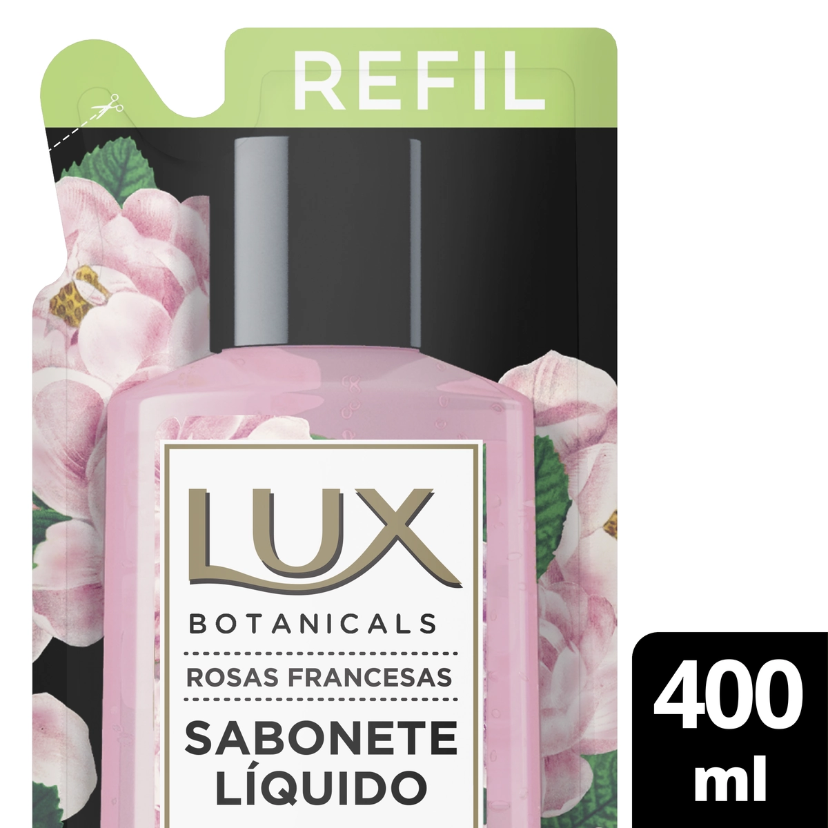 Sabonete Líquido Rosas Francesas Lux Botanicals Sachê 400ml Refil Leve Mais Pague Menos