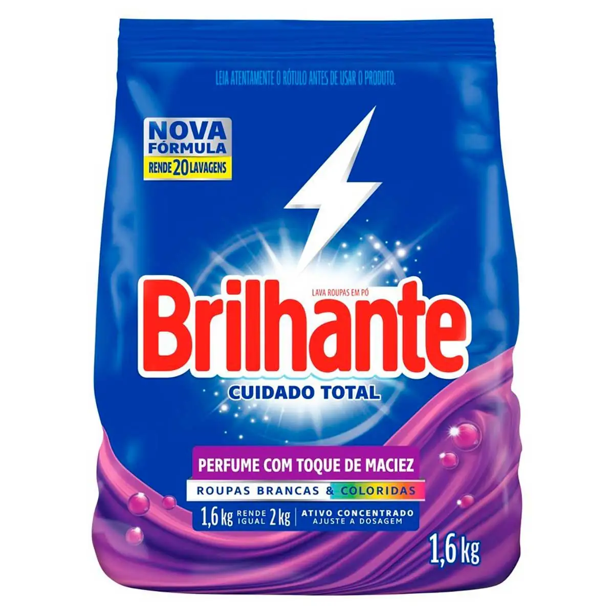 Sabão em Pó Brilhante Cuidado Total 1,6Kg