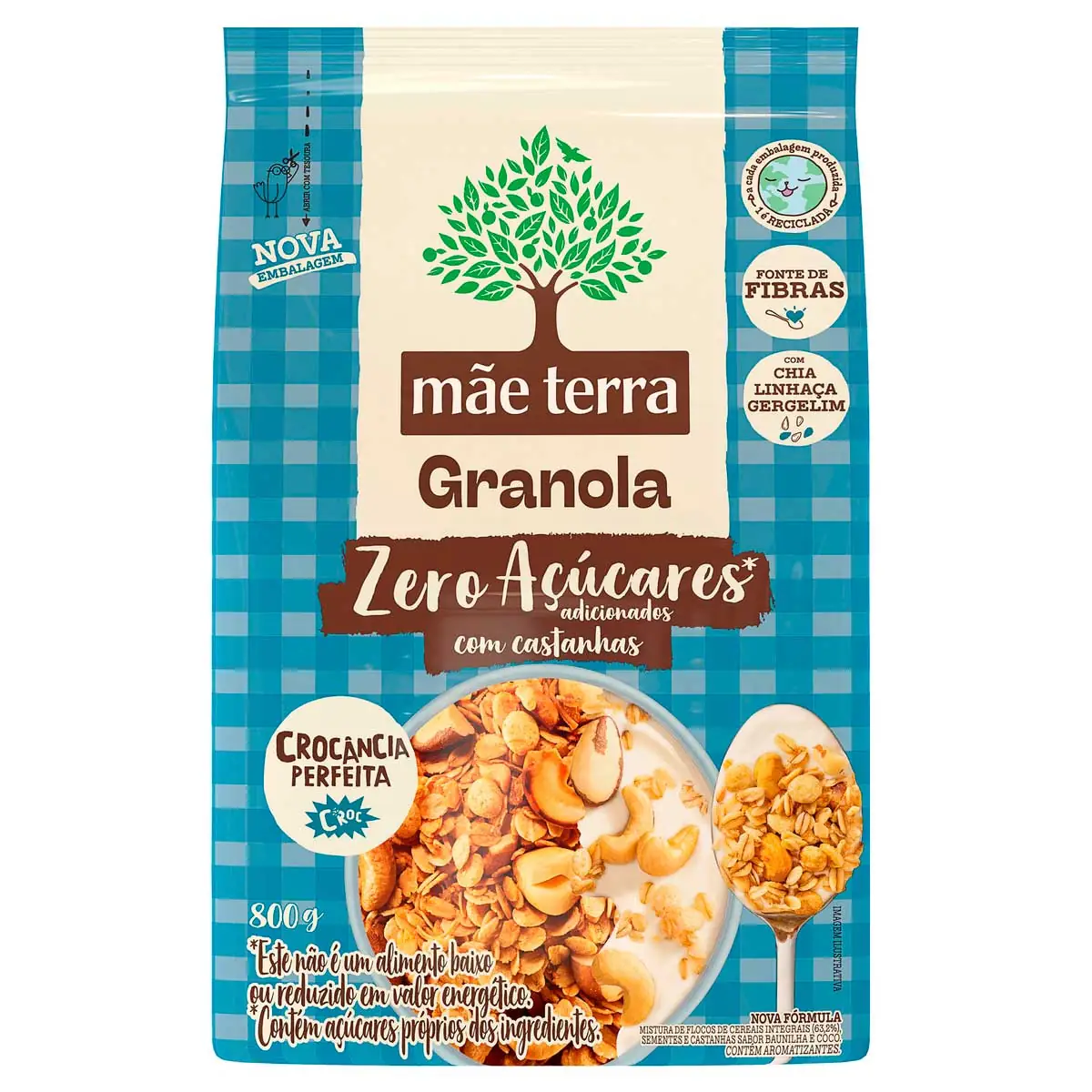 Granola Mãe Terra Tradicional Zero Açúcares 800g