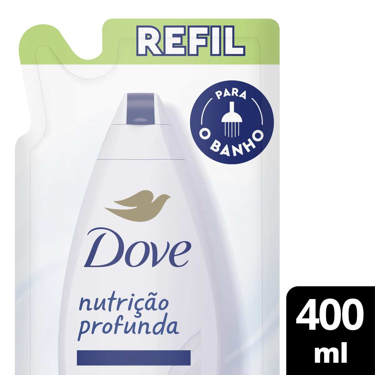 Sabonete Líquido Dove Nutrição Profunda Sachê 400ml Refil Leve Mais Pague Menos