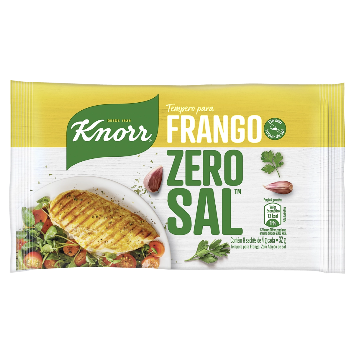 Tempero Pó Para Frango Knorr Zero Sal Pacote 32g 8 Unidades
