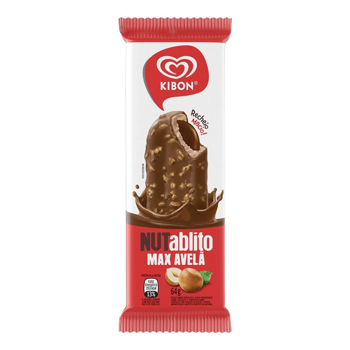 Picolé Max Avelã Kibon Nutablito Pacote 64g