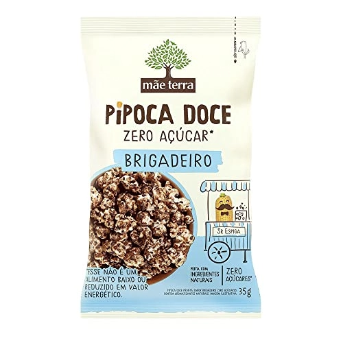 Pipoca Pronta Doce Orgânica Brigadeiro Zero Açúcar Mãe Terra Pacote 35g