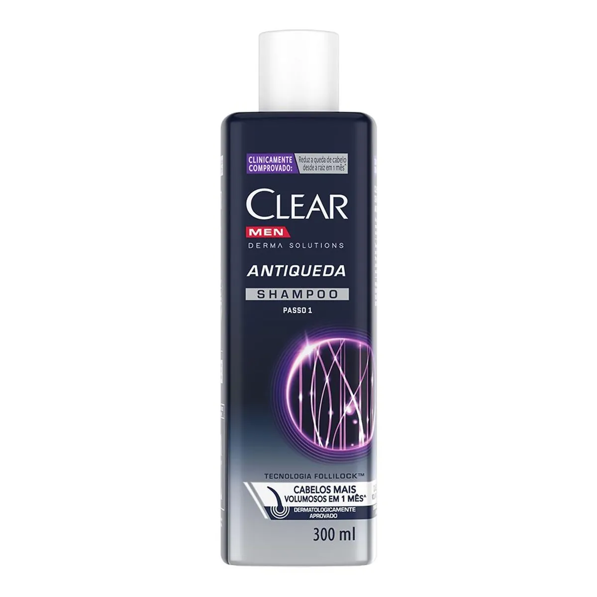 Shampoo Antiqueda Clear Men Derma Solutions Frasco 300ml