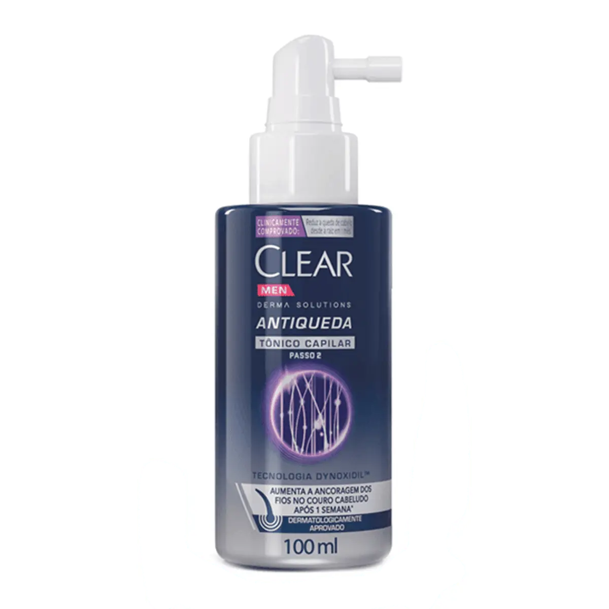 Tônico Capilar Antiqueda Clear Men Derma Solutions Caixa 100ml Spray