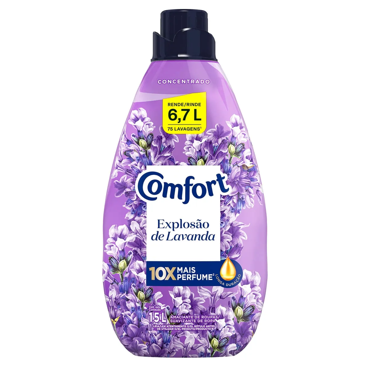 Amaciante de Roupa Concentrado Lavanda Comfort 1,5L Embalagem Econômica