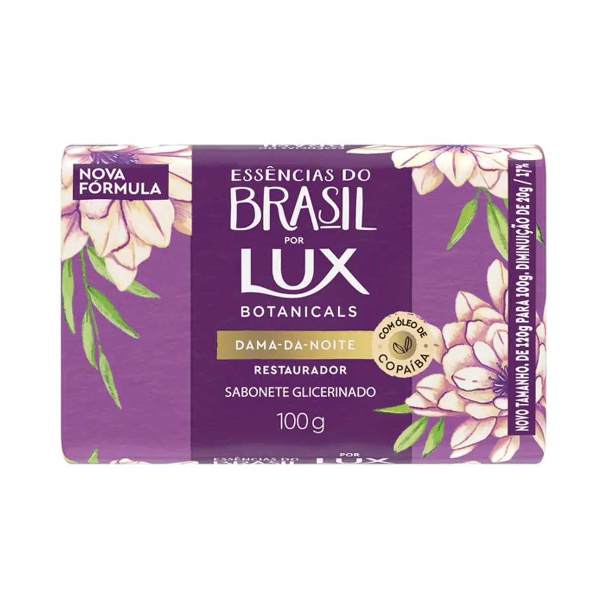 Sabonete Barra Glicerinado Dama Da Noite Lux Botanicals Essências Do Brasil Envoltório 100g