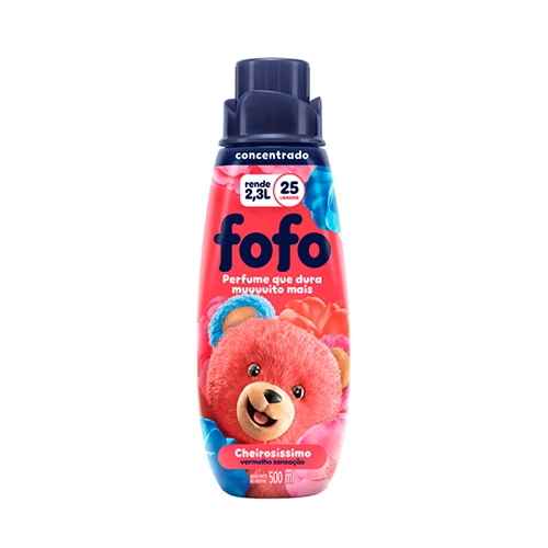 Amaciante de Roupa Concentrado Vermelho Sensação Fofo Cheirosíssimo Frasco 500ml