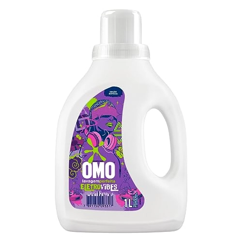 Lava Roupas Líquido Omo Lavagem Perfeita Frasco 1l Edição Especial Eletro Vibes