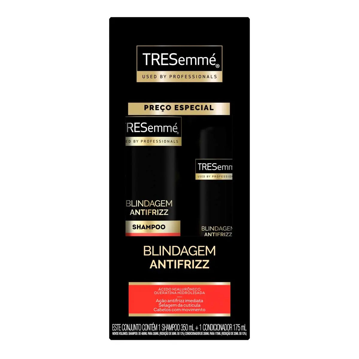 Kit Shampoo 350ml Condicionador 175ml Tresemmé Blindagem Antifrizz