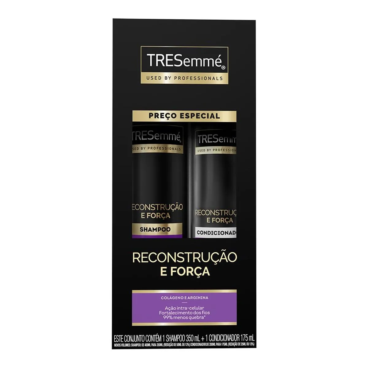Kit Shampoo 350ml Condicionador 175ml Tresemmé Reconstrução E Força