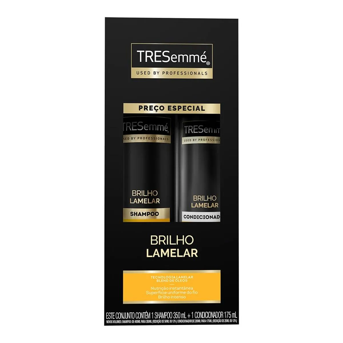 Kit Shampoo 350ml Condicionador 175ml Tresemmé Brilho Lamelar