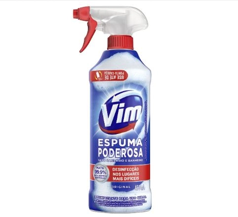 Desinfetante Uso Geral Original Vim Espuma Poderosa Frasco 450ml Borrifador