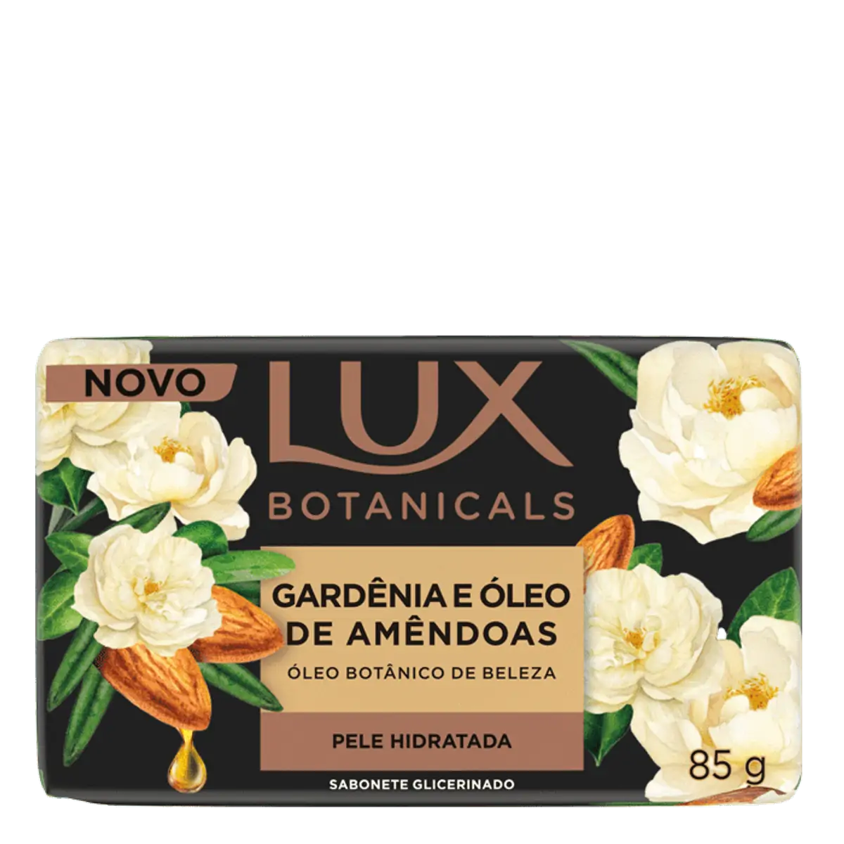 Sabonete Barra Glicerinado Gardênia E óleo De Amêndoas Lux Botanicals Envoltório 85g