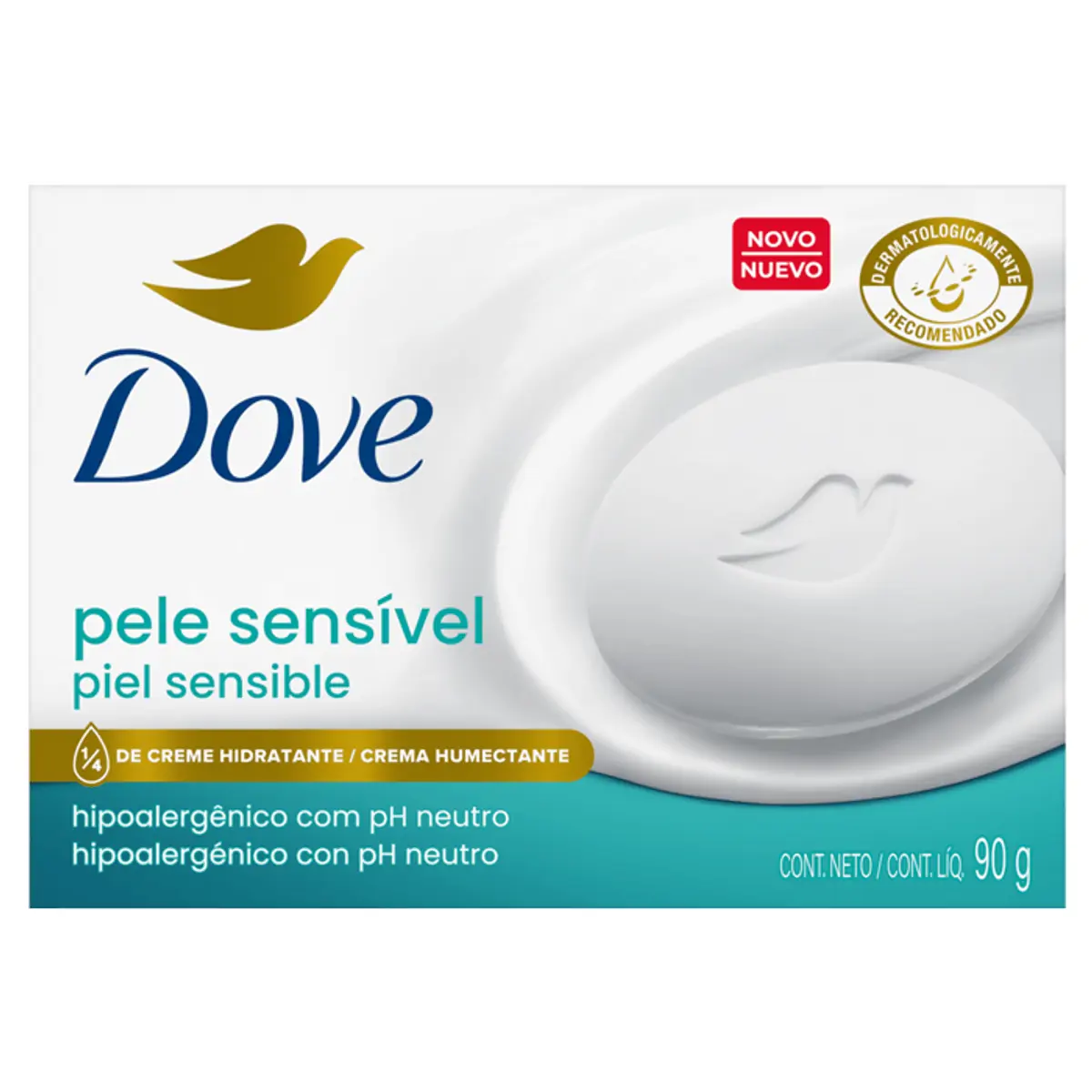 Sabonete Barra Dove Pele Sensível Caixa 90g