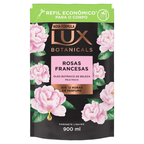 Sabonete Líquido Rosas Francesas Lux Botanicals Sachê 900ml Refil Econômico