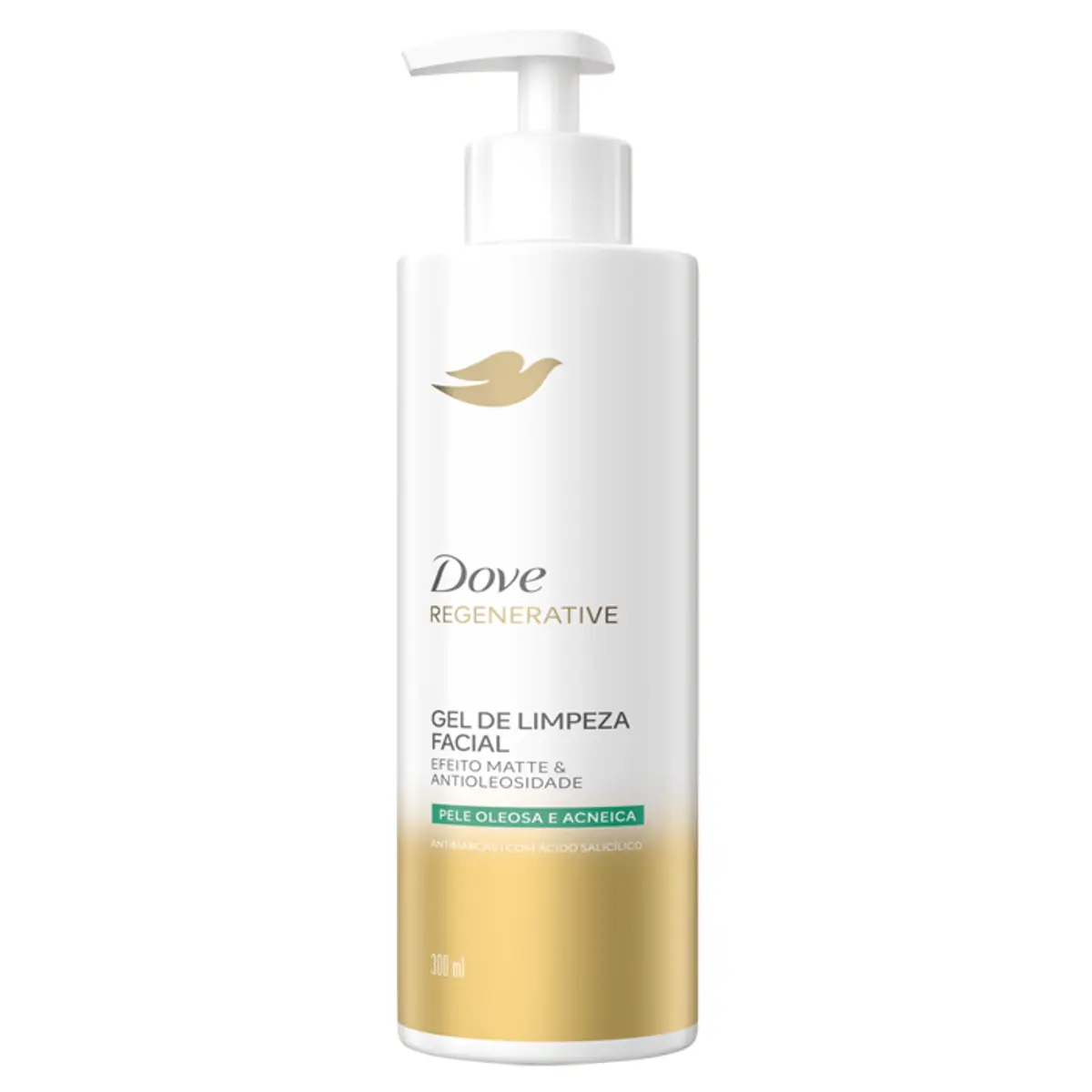 Gel De Limpeza Facial Efeito Matte Antioleosidade Dove Regenerative Frasco 300ml Pump