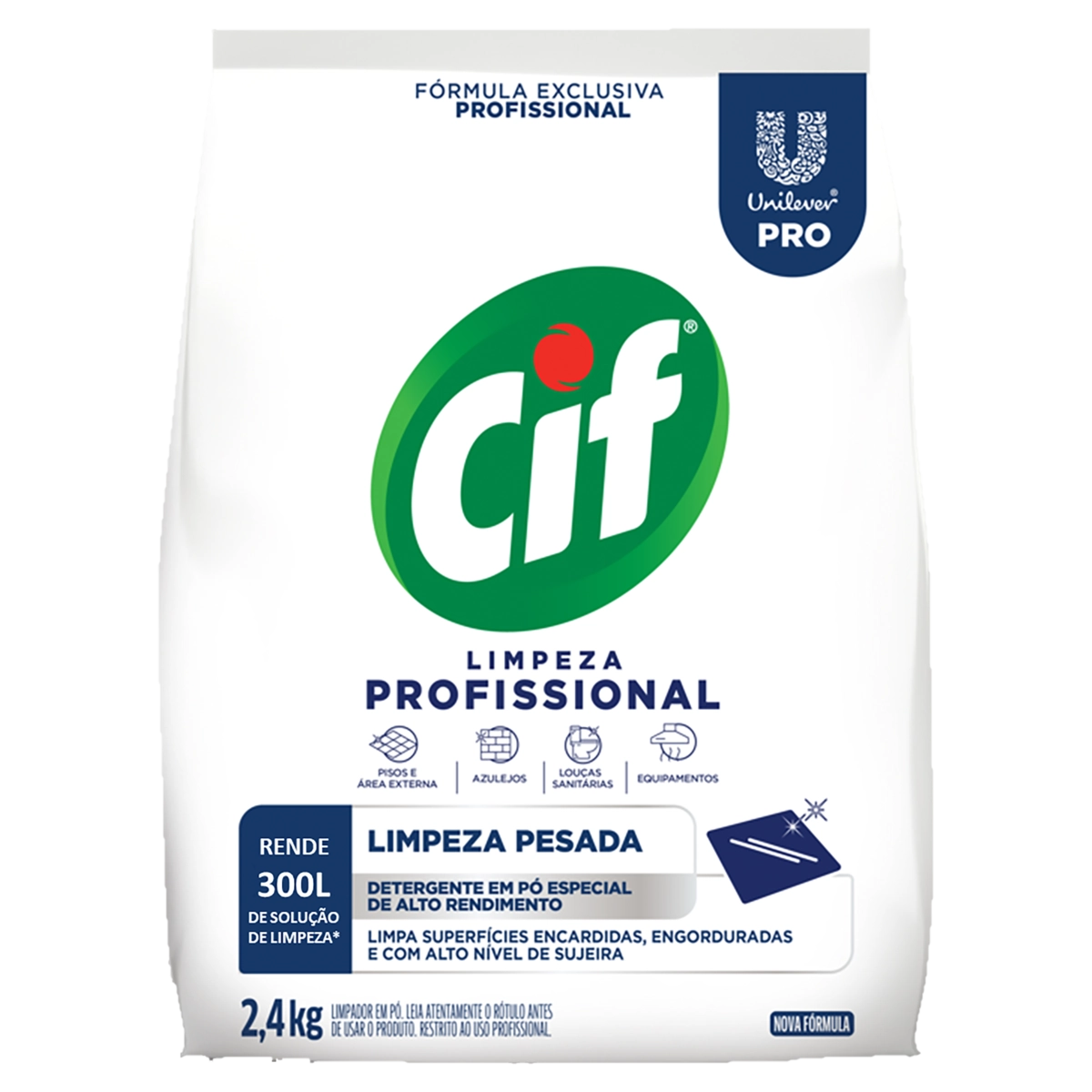 Limpador Pó Limpeza Pesada Cif Pro Pacote 2,4kg
