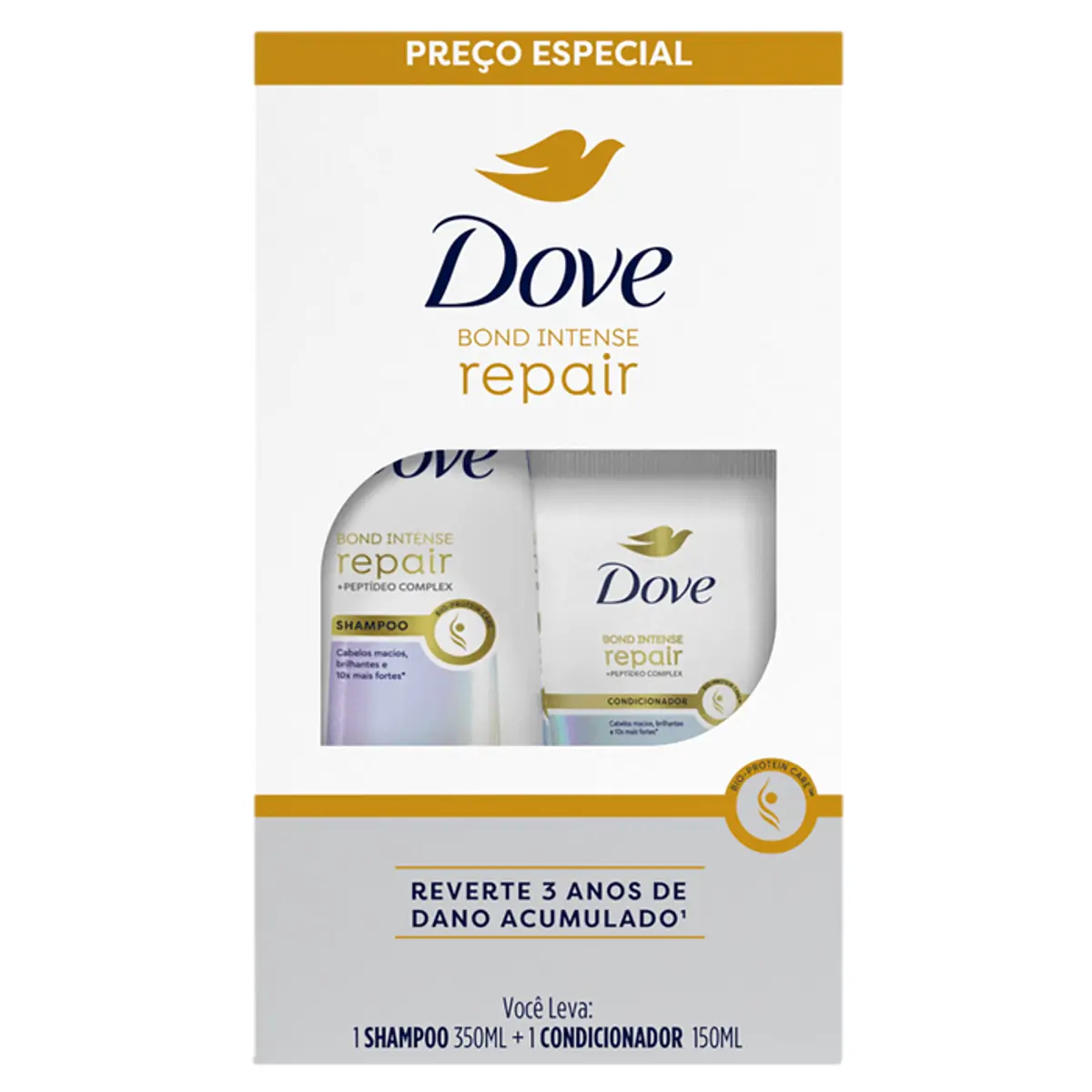 Kit Shampoo 350ml Condicionador 150ml Dove Bond Intense Repair