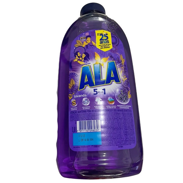Lava Roupas Líquido Lavanda Ala Frasco 1,8l