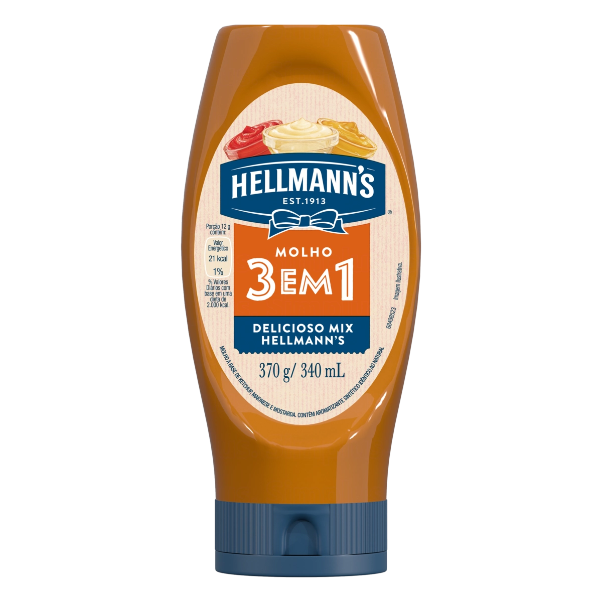Molho 3 Em 1 Hellmanns Squeeze 360g