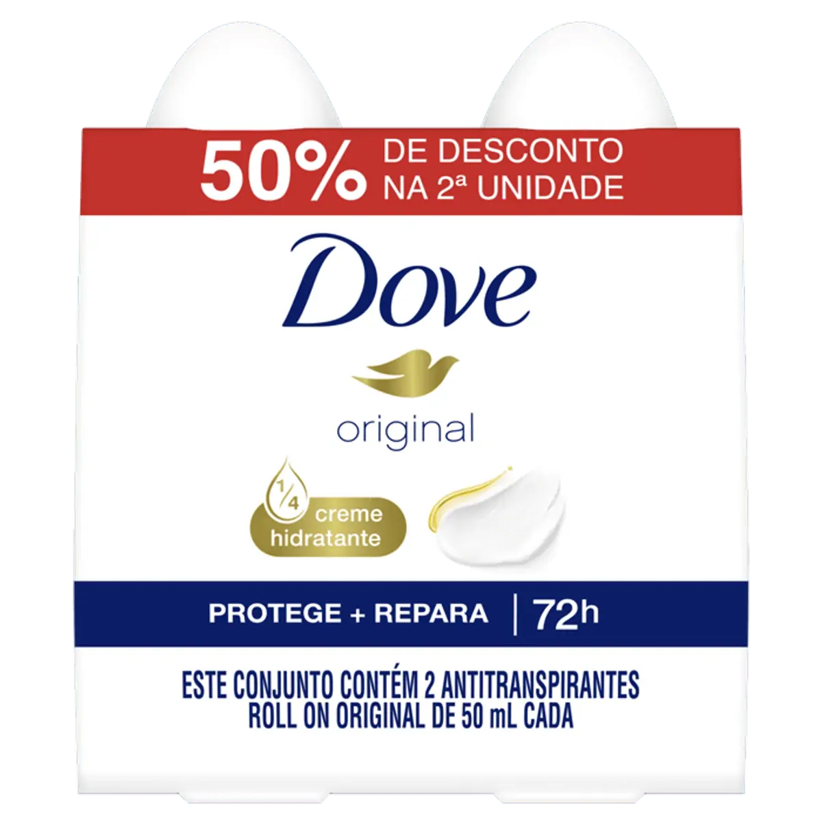 Pack Antitranspirante Roll On Original Dove 2 Unidades 50ml Cada Grátis 50 De Desconto Na 2 Unidade