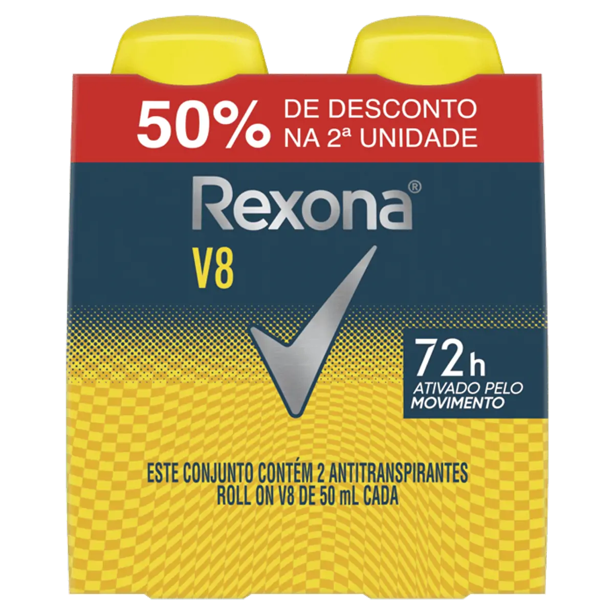 Pack Antitranspirante Roll On V8 Rexona 2 Unidades 50ml Cada Grátis 50 De Desconto Na 2 Unidade