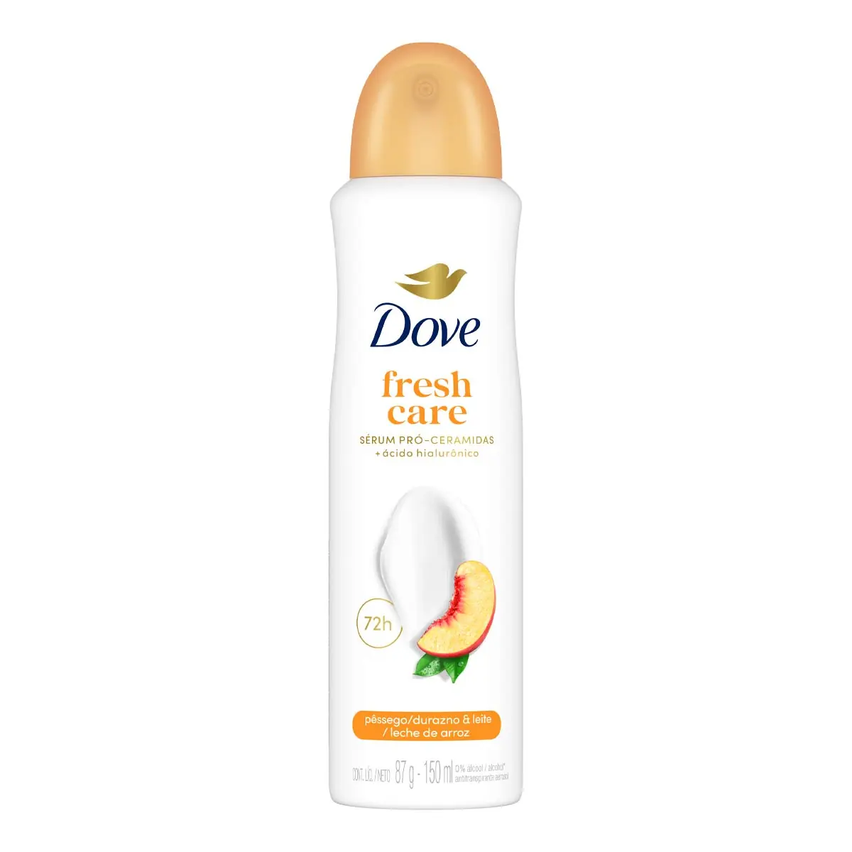Antitranspirante Aerossol Pêssego Leite De Arroz Dove Fresh Care 150ml Spray