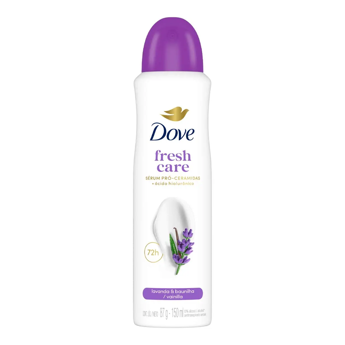 Antitranspirante Aerossol Lavanda Baunilha Dove Fresh Care 150ml Spray