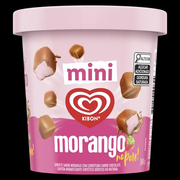 Mini Sorvete Morango Kibon Pote 184g