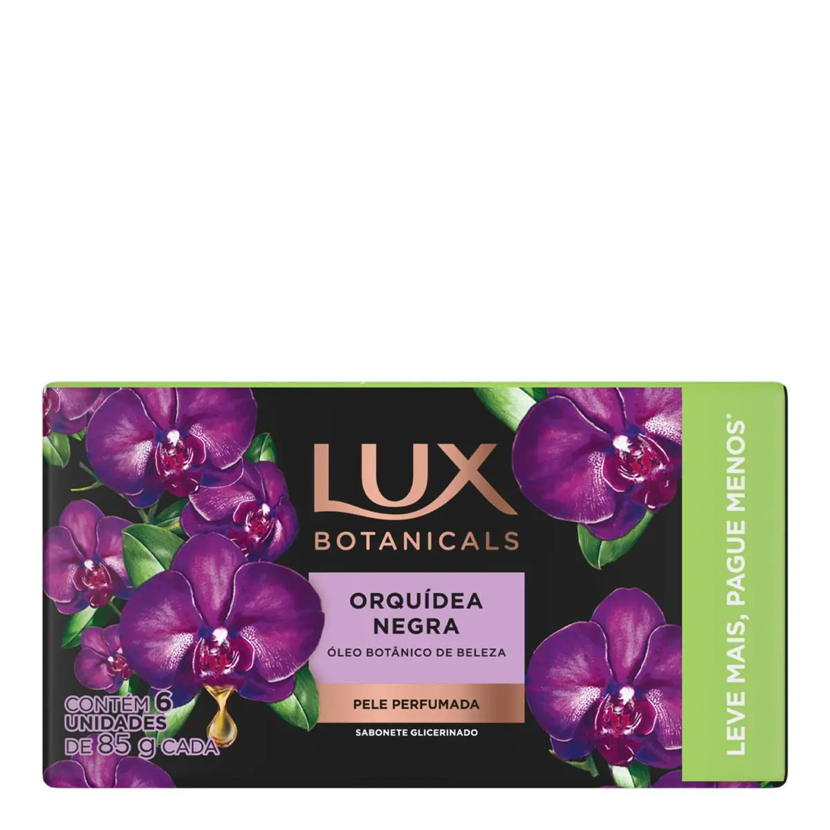 Pack Sabonete Barra De Glicerina Orquídea Negra Lux Botanicals Envoltório 6 Unidades 85g Cada Leve M
