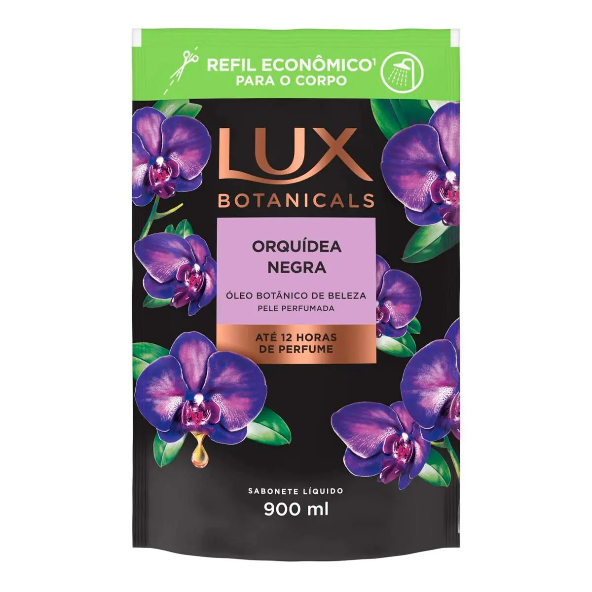 Sabonete Líquido Orquídea Negra Lux Botanicals Sachê 900ml Refil Econômico