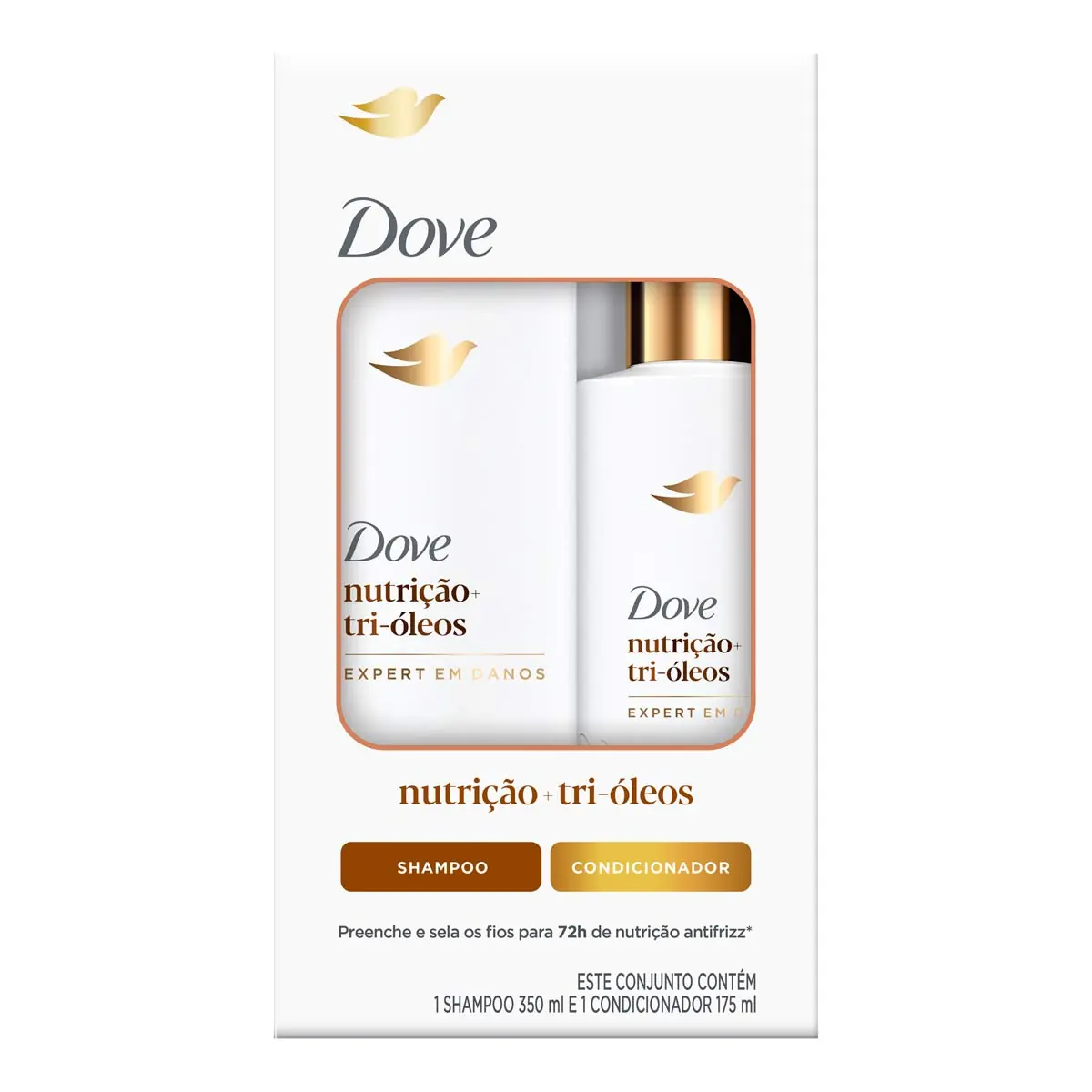 Kit Dove Sh 350ml Cond 175ml Nutriçao Tri Oleos