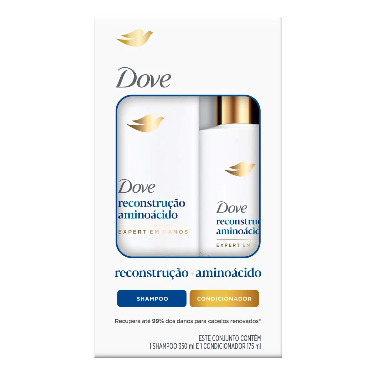 Kit Dove Sh 350ml Cond 190ml Reconstruçao Aminoacido