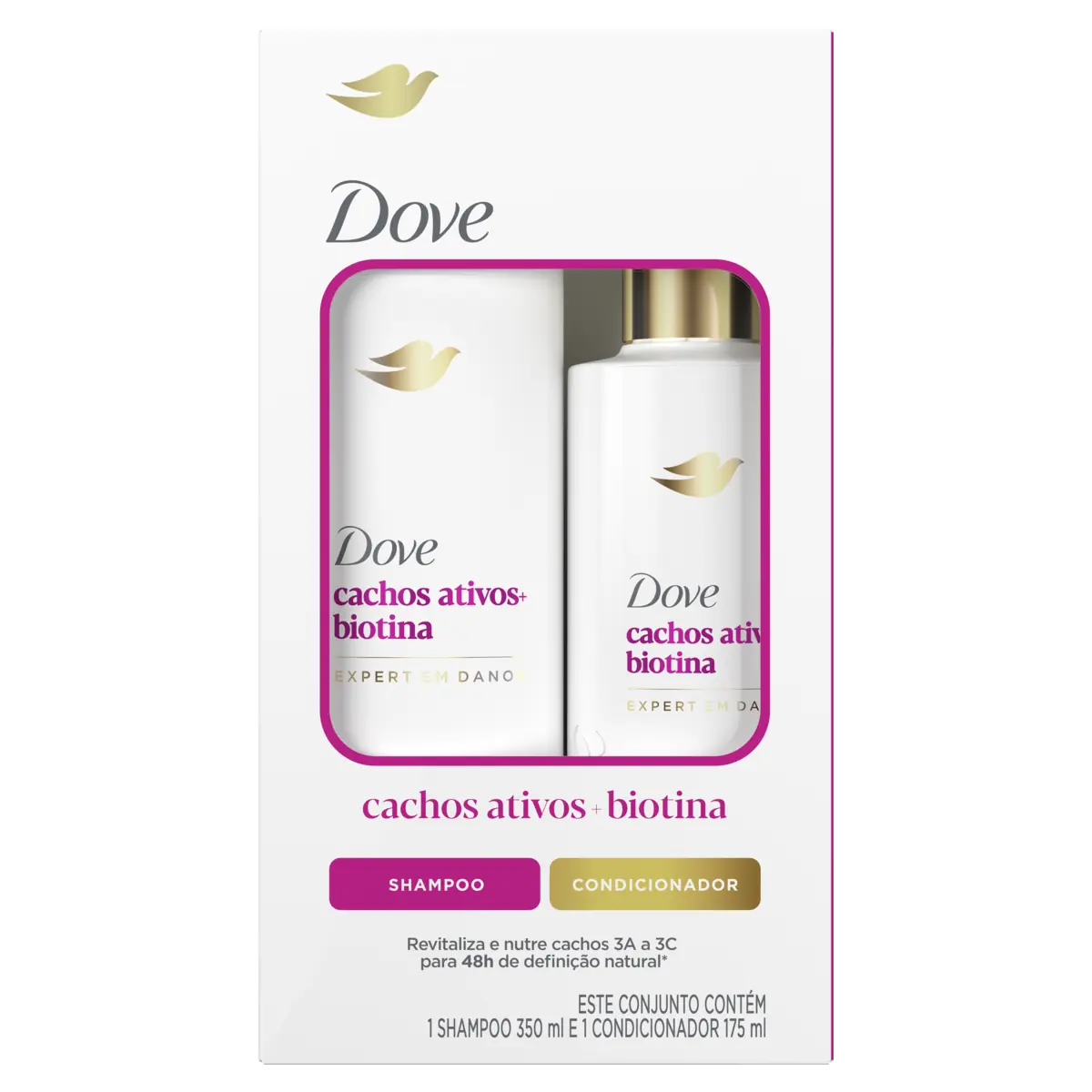 Shampoo Dove 350ml Cond.175ml Cachos Biotina