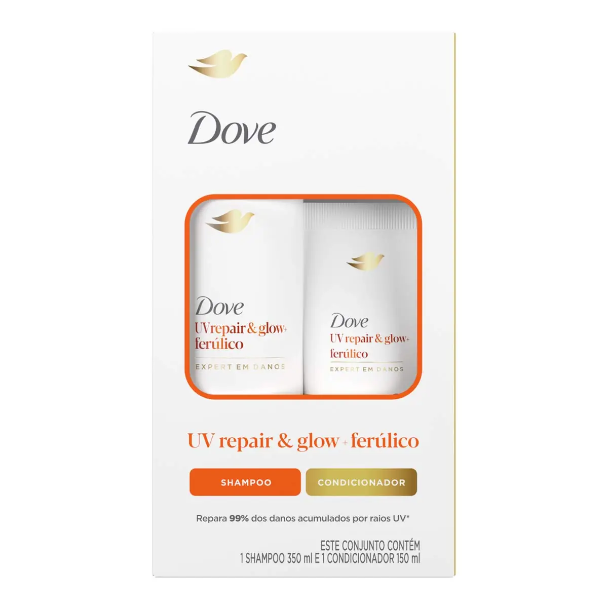 Sh.dove Uv Rep.glow 350ml Cond.150ml