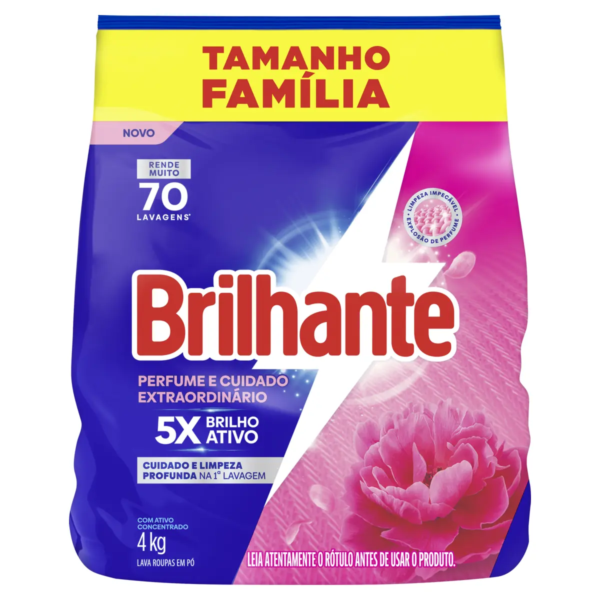 Lava Roupas Em Po Brilhante 4kg Cuidado Extraordinario