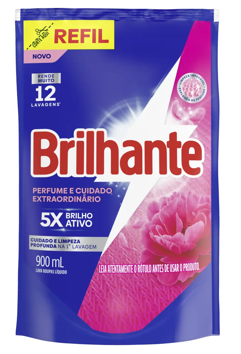 Lava Roupa Liq Brilhante 900ml Perfume Extraordinario Sc