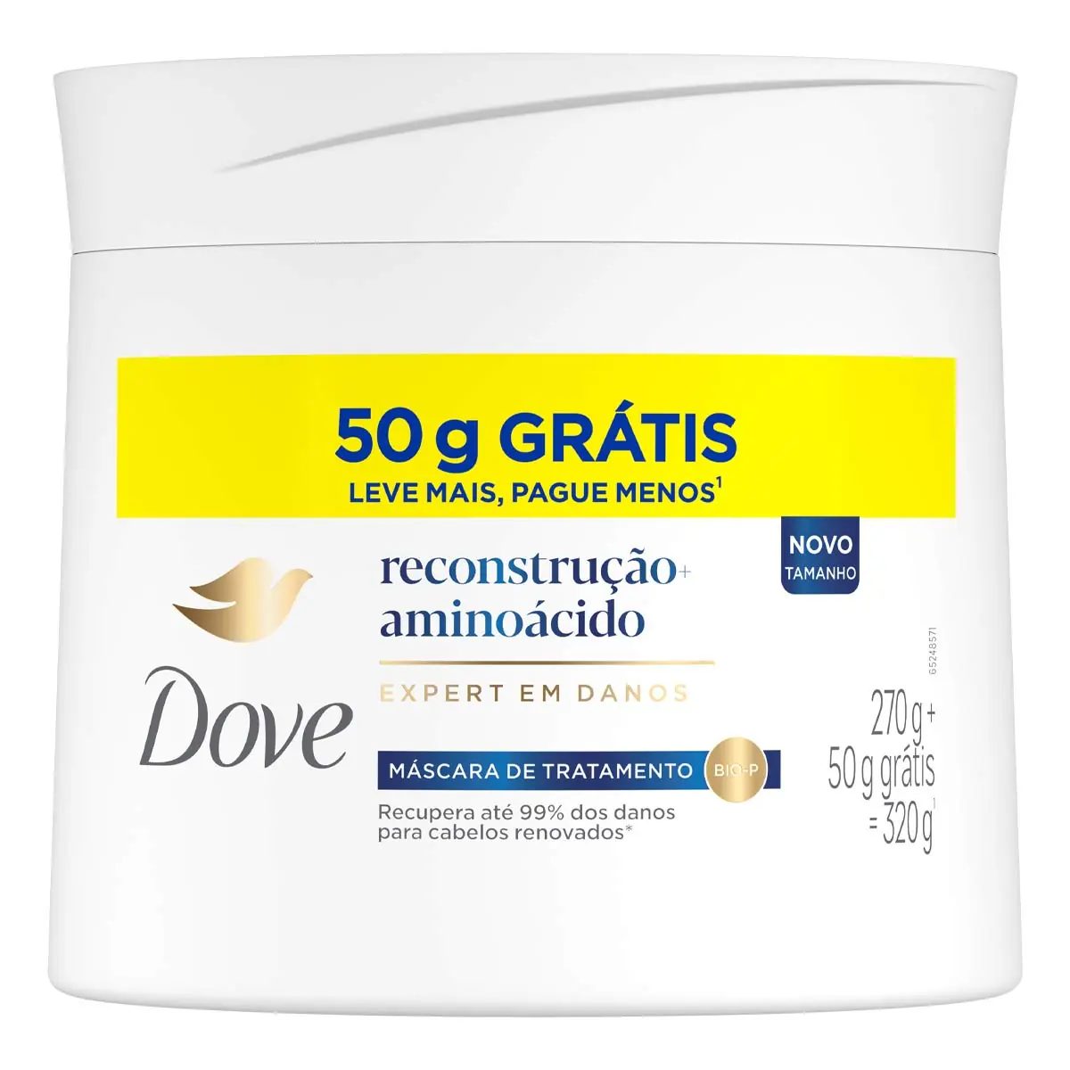 Mascara De Tratamento Dove Reconstrucao Aminoacido 320g Lv Pg 50g Gratis