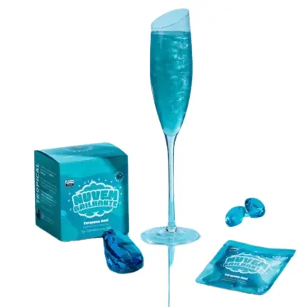 Preparo Nuvem Brilhante P/drinks Azul Turq 12g C/4 Sc
