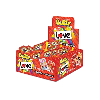 Chicle Buzzy Love Morango 100unidade