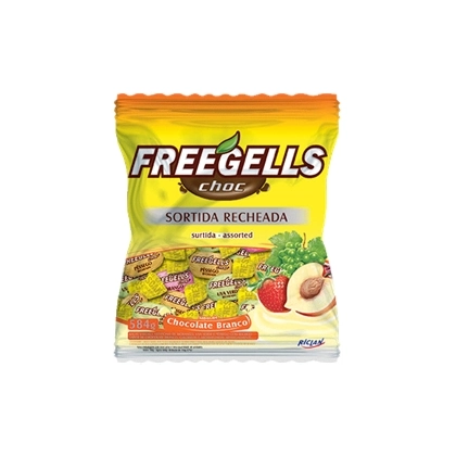 Bala Freegells Chocolate Branco Sortida