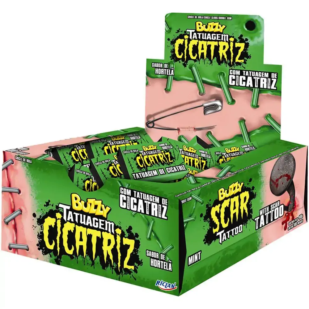 Chicle Buzzy Cicatriz 100un Hortela