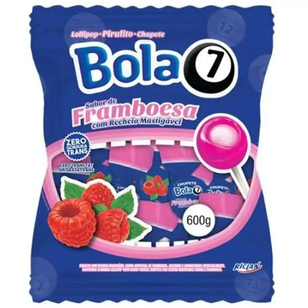 Pirulito Bola 7 600g Framboesa