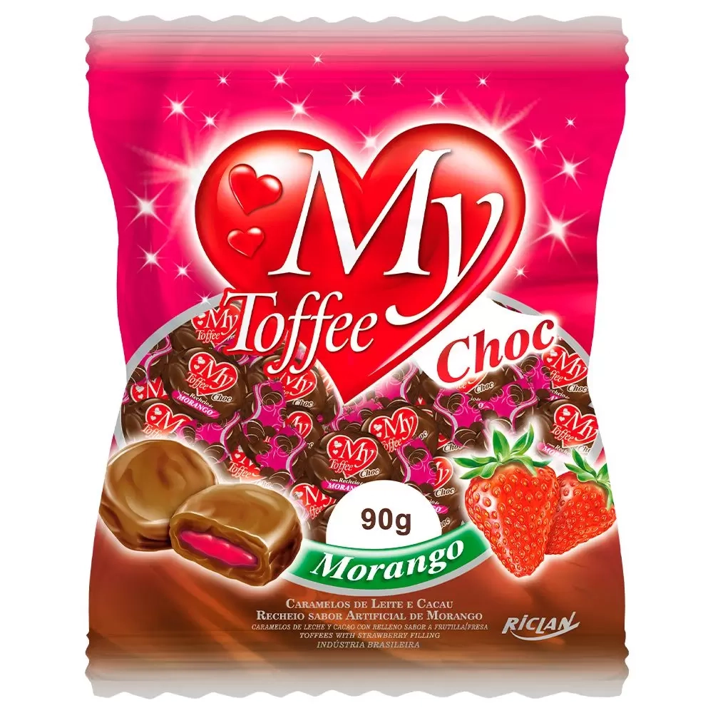 Balas My Toffee Choc C/morango 130g