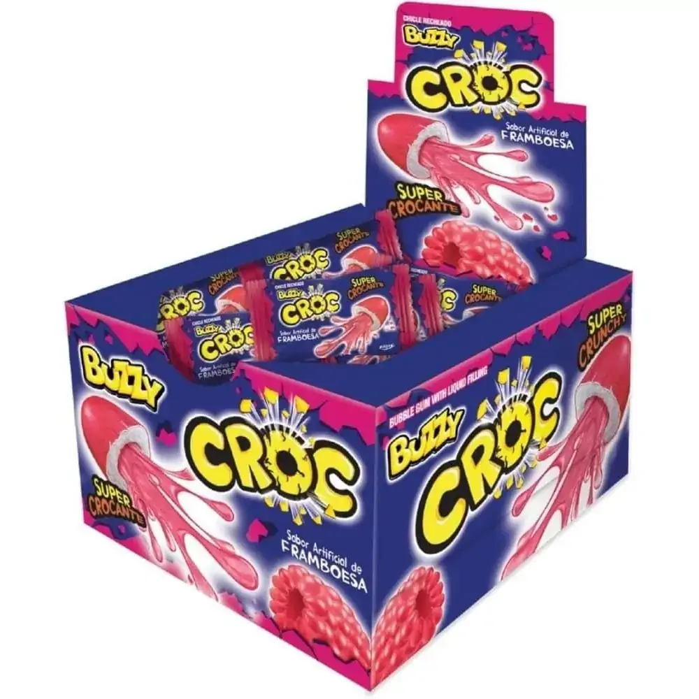 Chicle Buzzy Croc 40un Framboesa