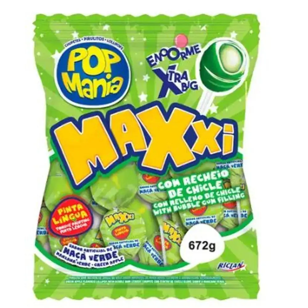 Pirulito Pop Mania Maxxi Maca Verde